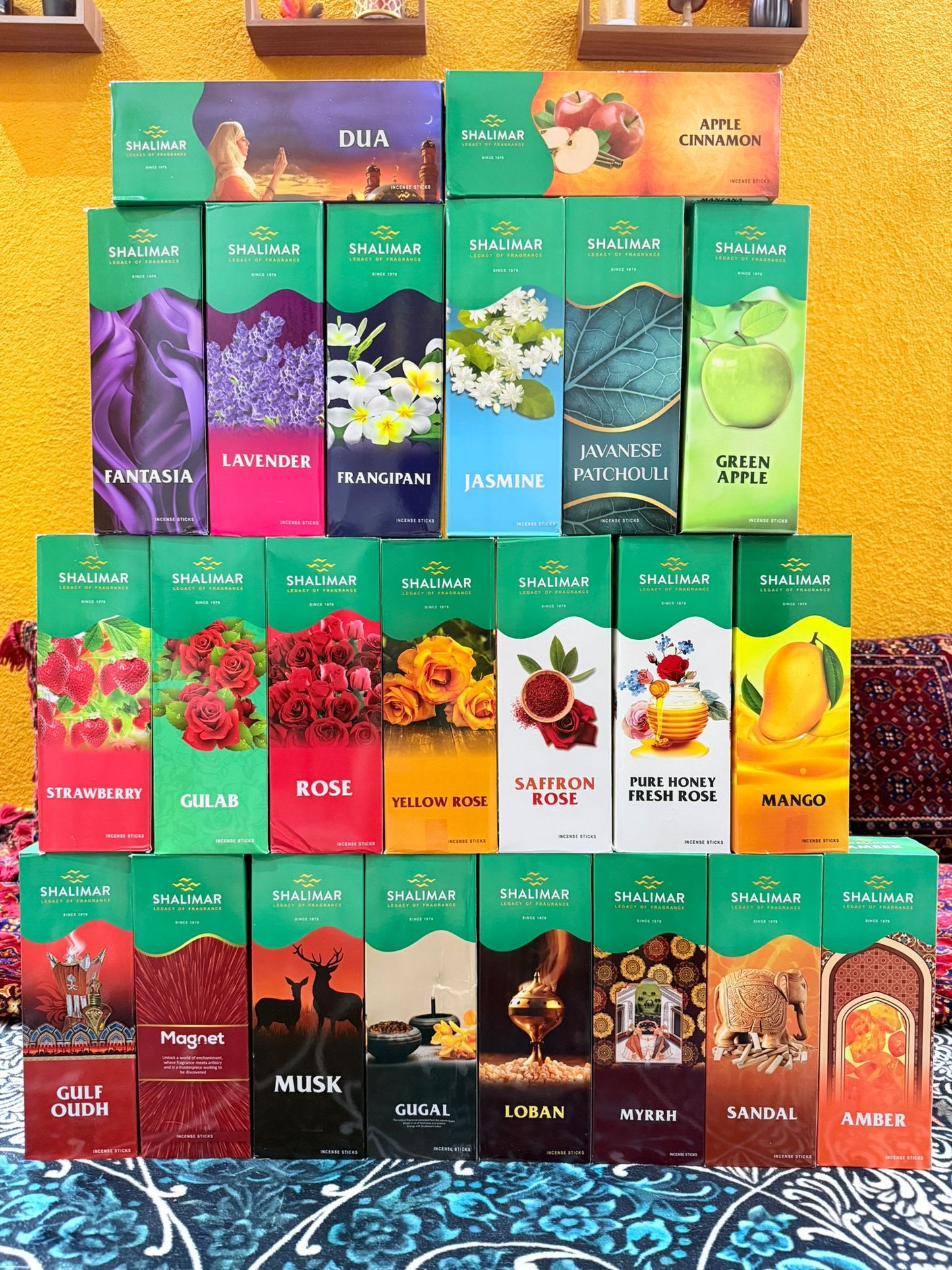 Shalimar Räucherstäbchen 5er Wunschmix – Premium Qualität aus Indien | Intensiver Duft