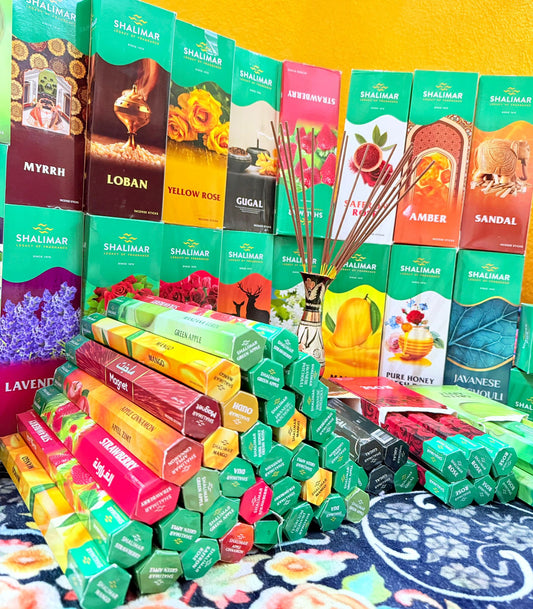 Shalimar Räucherstäbchen 5er Wunschmix – Premium Qualität aus Indien | Intensiver Duft
